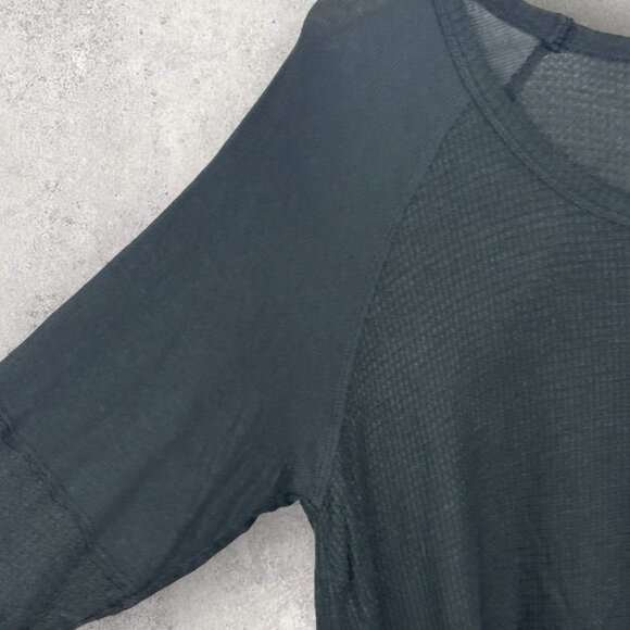 NWT Torrid Black Waffle Crew Neck Long Sleeve Raglan Top Size 1X Thermal Knit - Picture 12 of 14